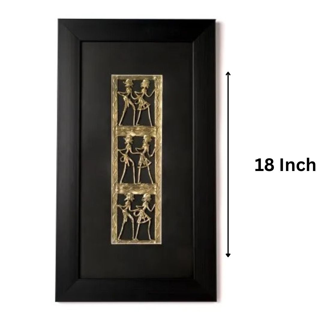 Black Brass And Synthetic Wood Dokra Art Wall Frame