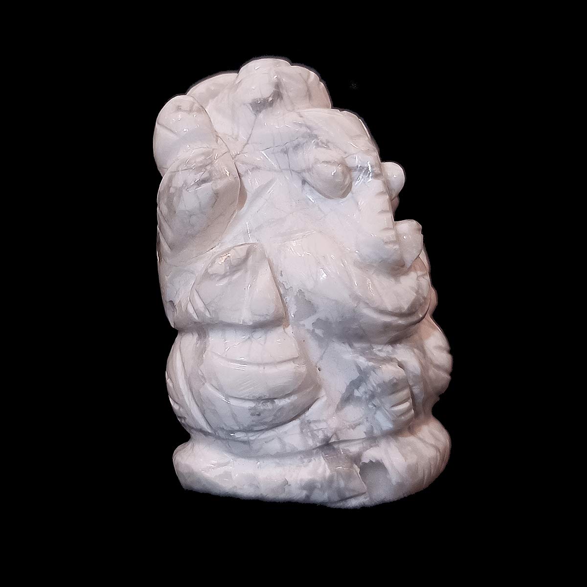 Natural howlite stone Ganesha Idol 2.5 Inch