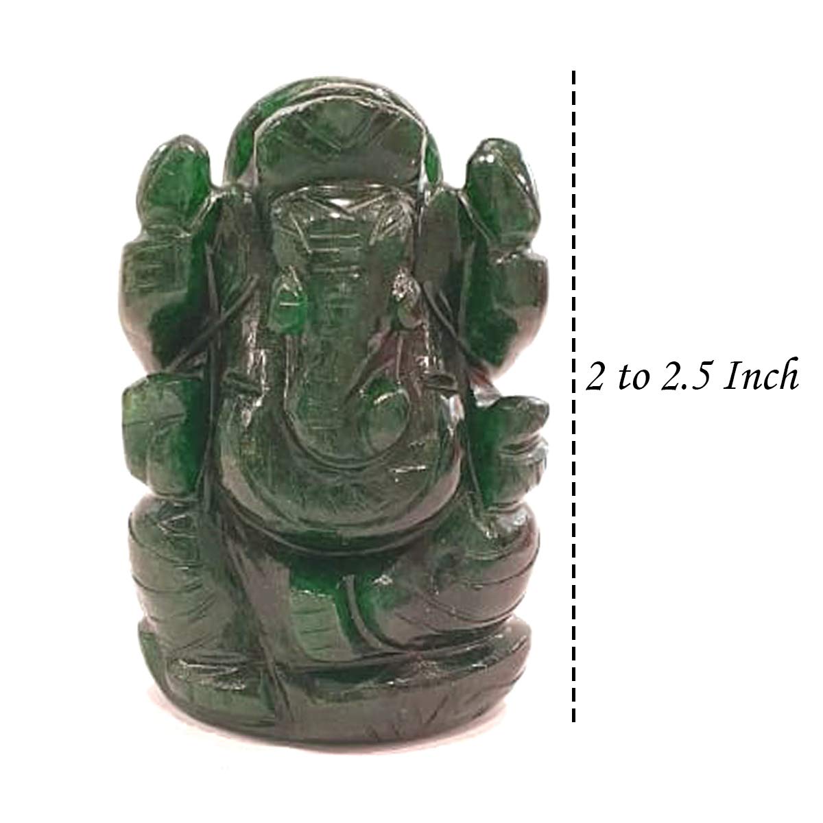 Natural Green Aventurine Ganesha Idol 2.5 Inch