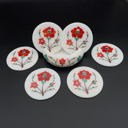 Marble Inlay Coasters Set of 6