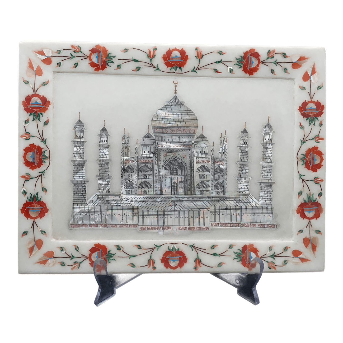 Marble Plate with Intricate Inlay Artwork