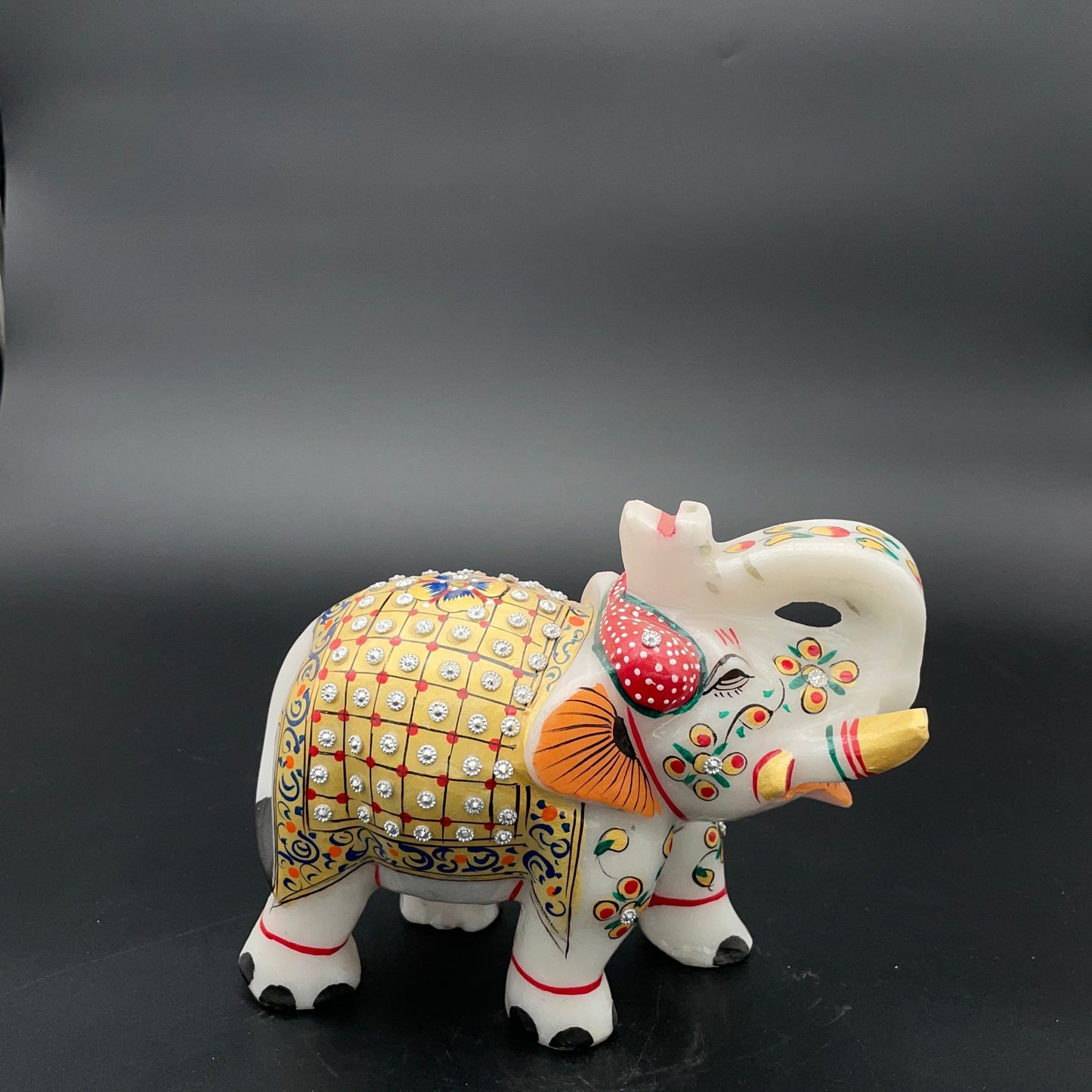 Marble Elephant with Meenakari Art
