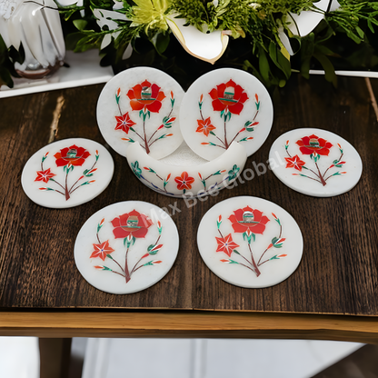 Marble Inlay Coasters Set of 6