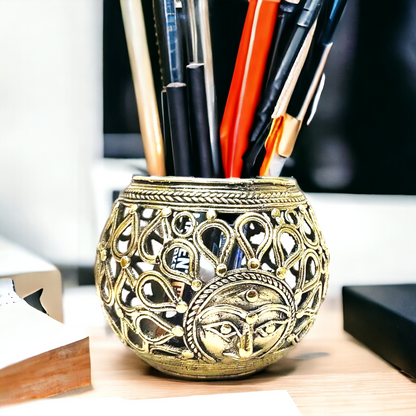 Brass Sun Pen Stand