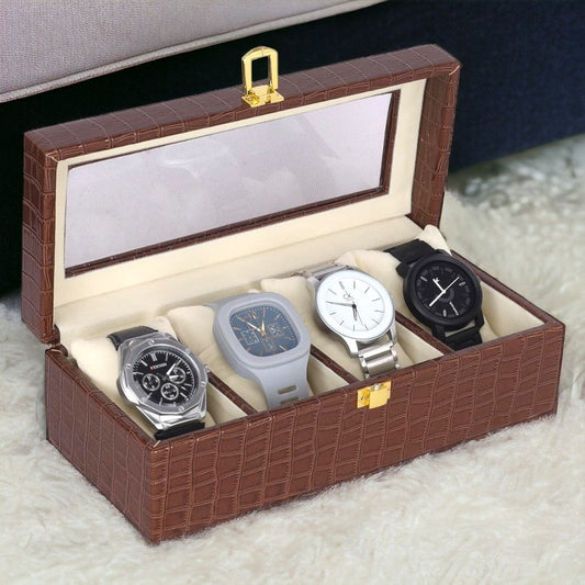 Leather Watch Box Organizer (4 Slot)