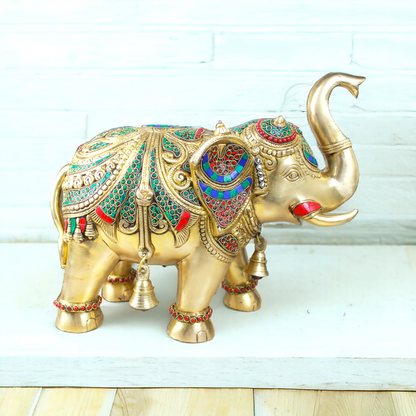 Heavy Brass Maharaja Elephant Showpiece