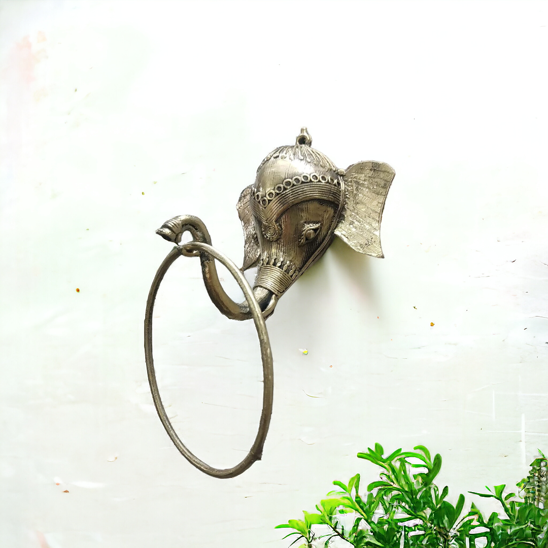 Elephant - Tribal Odisha Dokra Handmade Towel Hanger