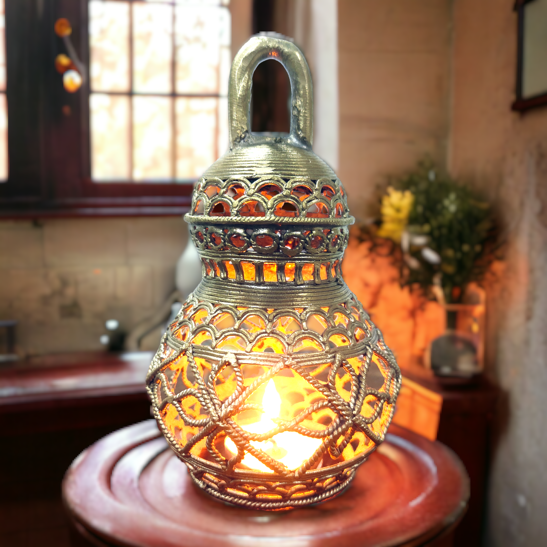 Dhokra Table Top Hanging Mini Lattu Lamp