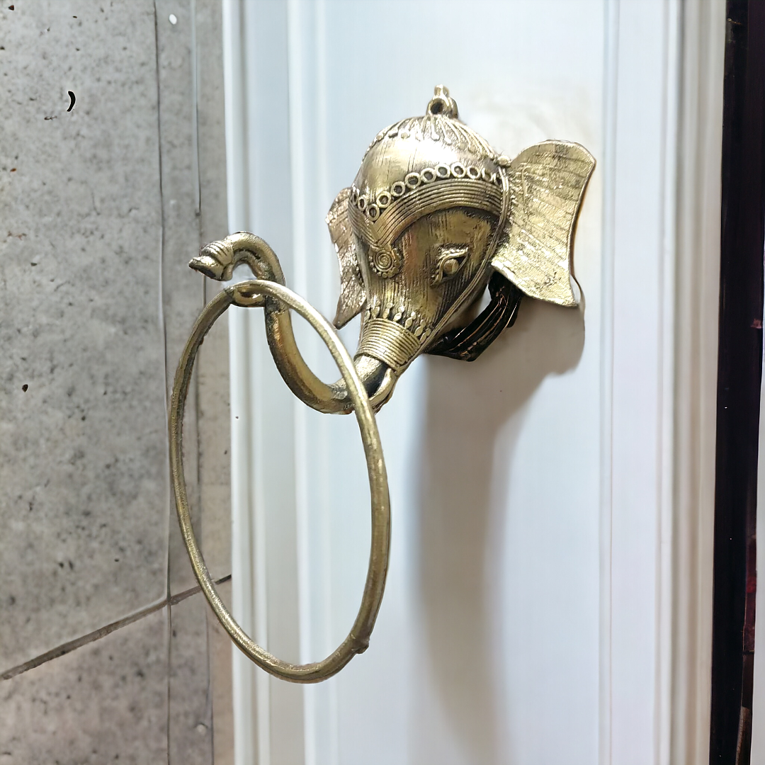 Elephant - Tribal Odisha Dokra Handmade Towel Hanger