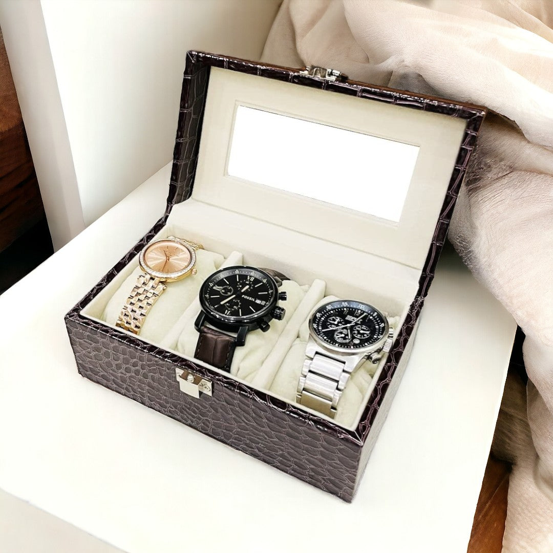 Leather Watch Box Organizer (3 Slot)