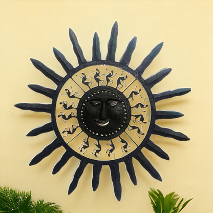 Smiling Sun Bastar Art Wrought Iron Wall Hanging