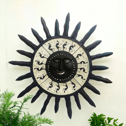 Smiling Sun Bastar Art Wrought Iron Wall Hanging