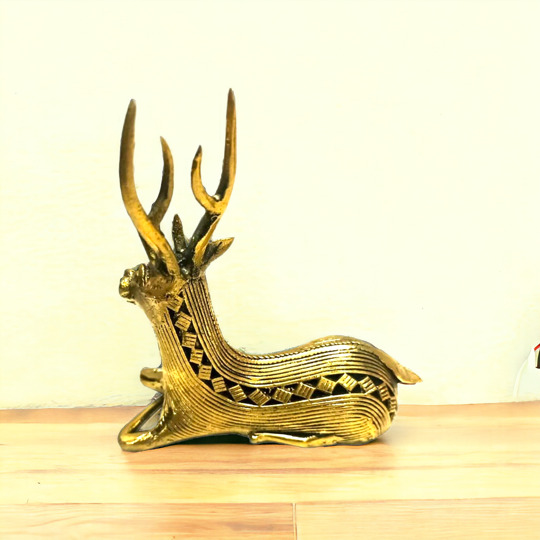 Brass Deer Statue